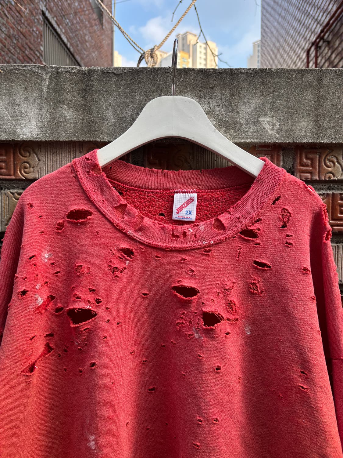 90s jerzees 디스트레스드, 페이딩 스웻셔츠 상품이미지3