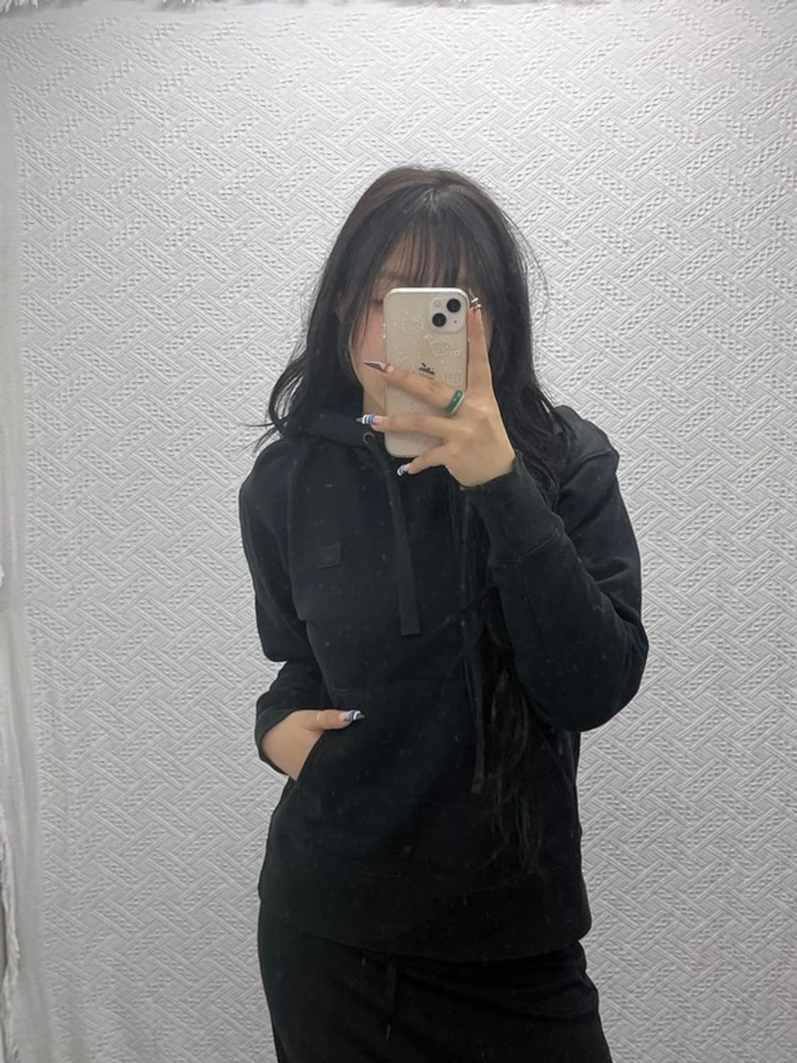 아크네스튜디오 페리스 페이스 약기모 후드티 XS C07778 상품이미지1