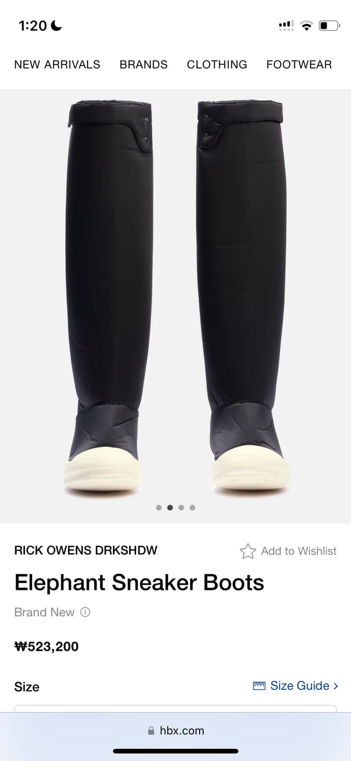 릭오웬스 엘리펀트 스니커 부츠 블랙 상품이미지2