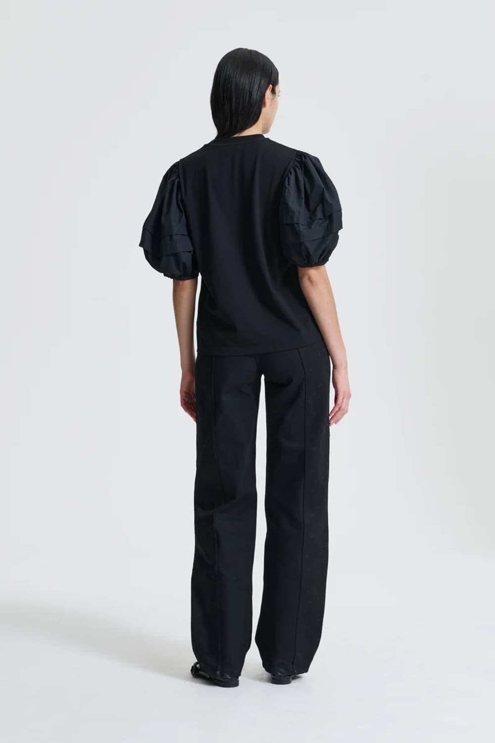 [M]세실리에 반센 BEN 퍼프 블라우스/네이비 상품이미지4