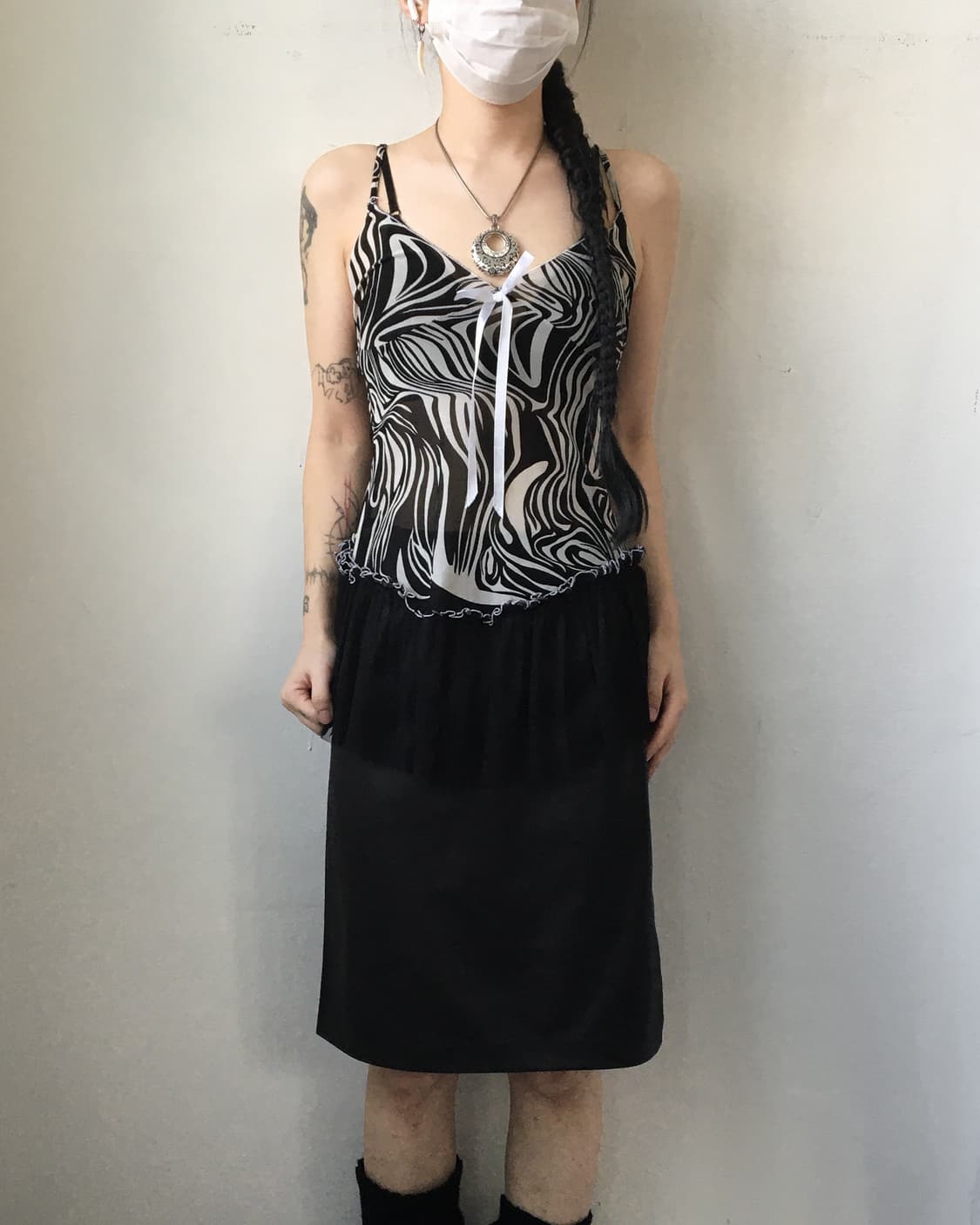 Pattern point mesh sleeveless 상품이미지5