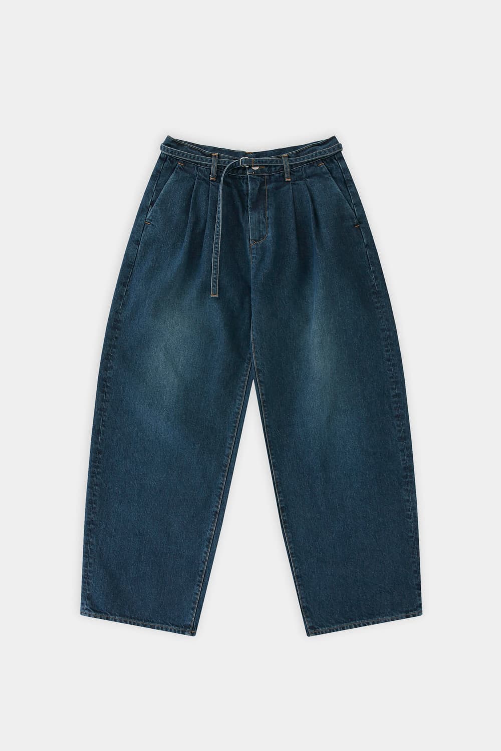 라벨아카이브 벨티드 와이드핏 진 데님 그린블루 3사이즈 상품이미지2