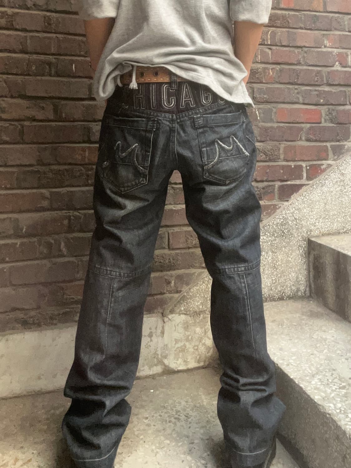 2000s Vtg Y2K 자수 디테일 팬츠 상품이미지2