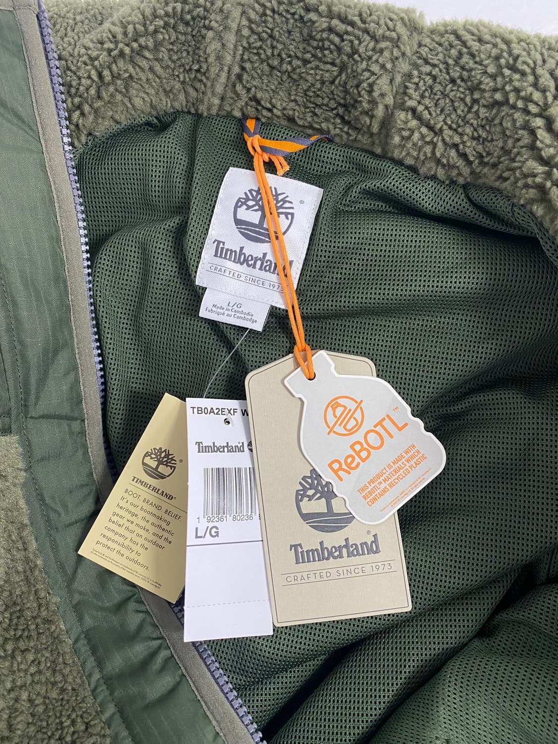 팀버랜드 양털 플리스 후리스 후드 자켓 새상품 L 상품이미지5