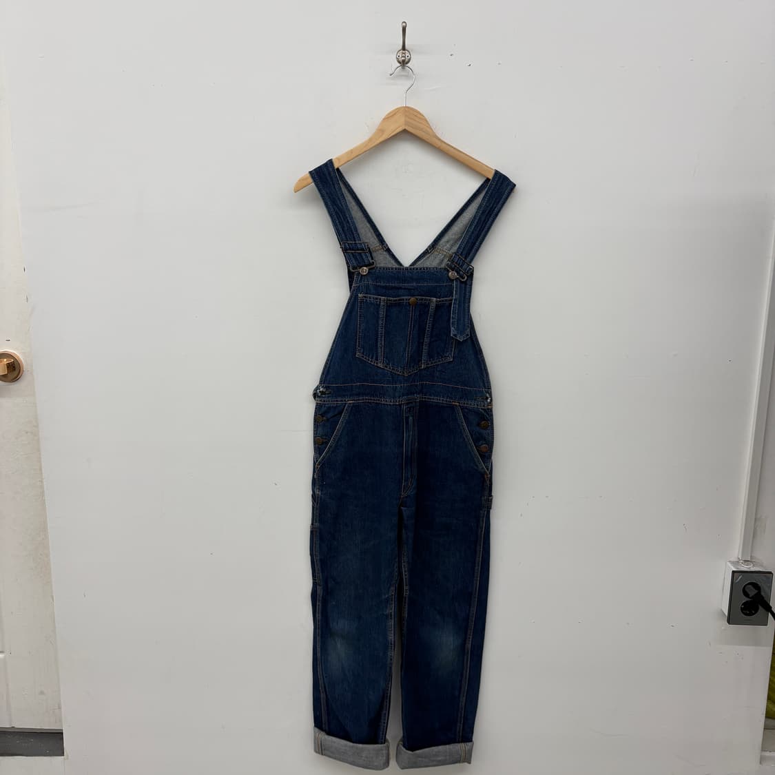 빅죤 빈티지 청 데님 롤업 오버롤 F 상품이미지1