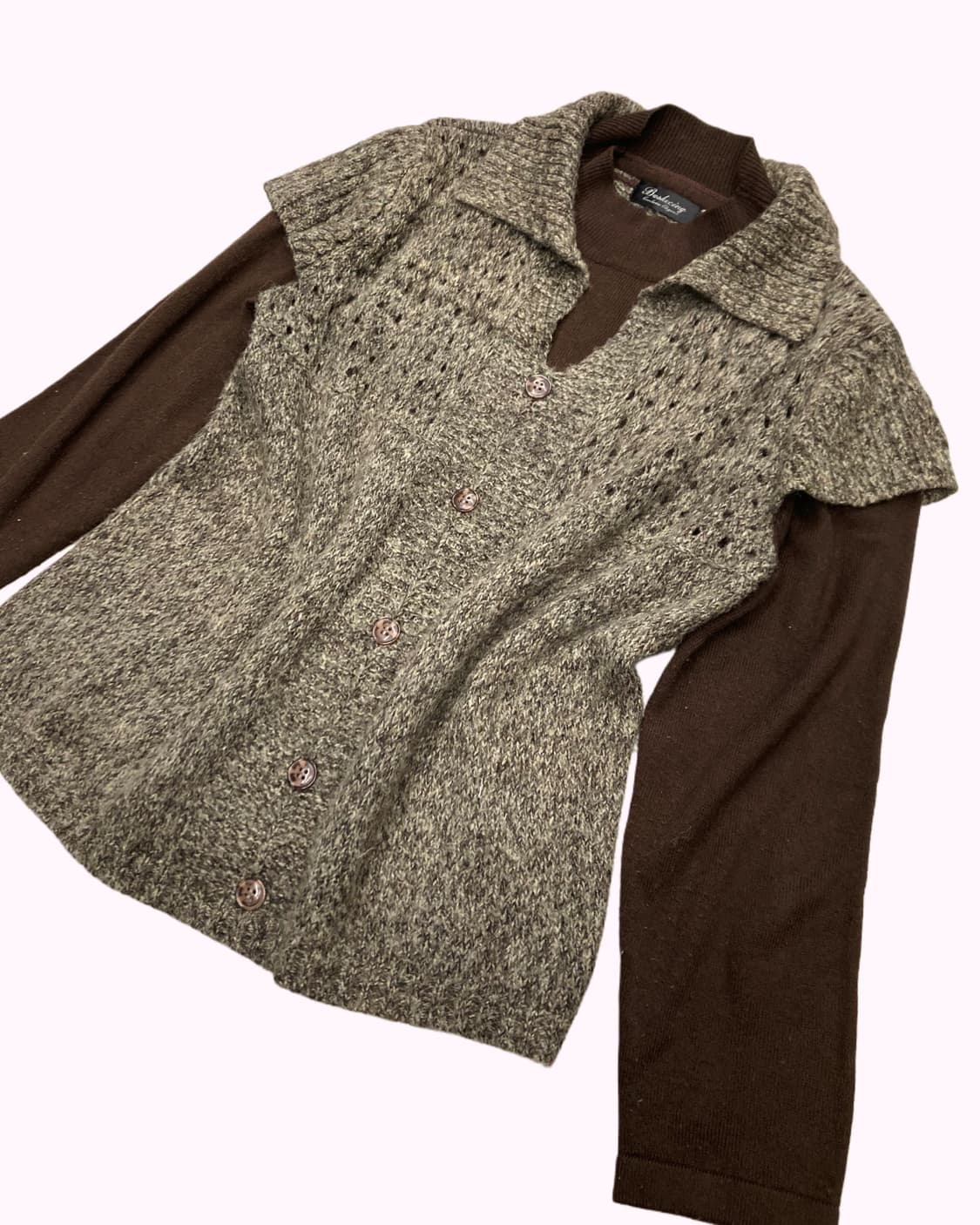 brown vintage layered knit 상품이미지2