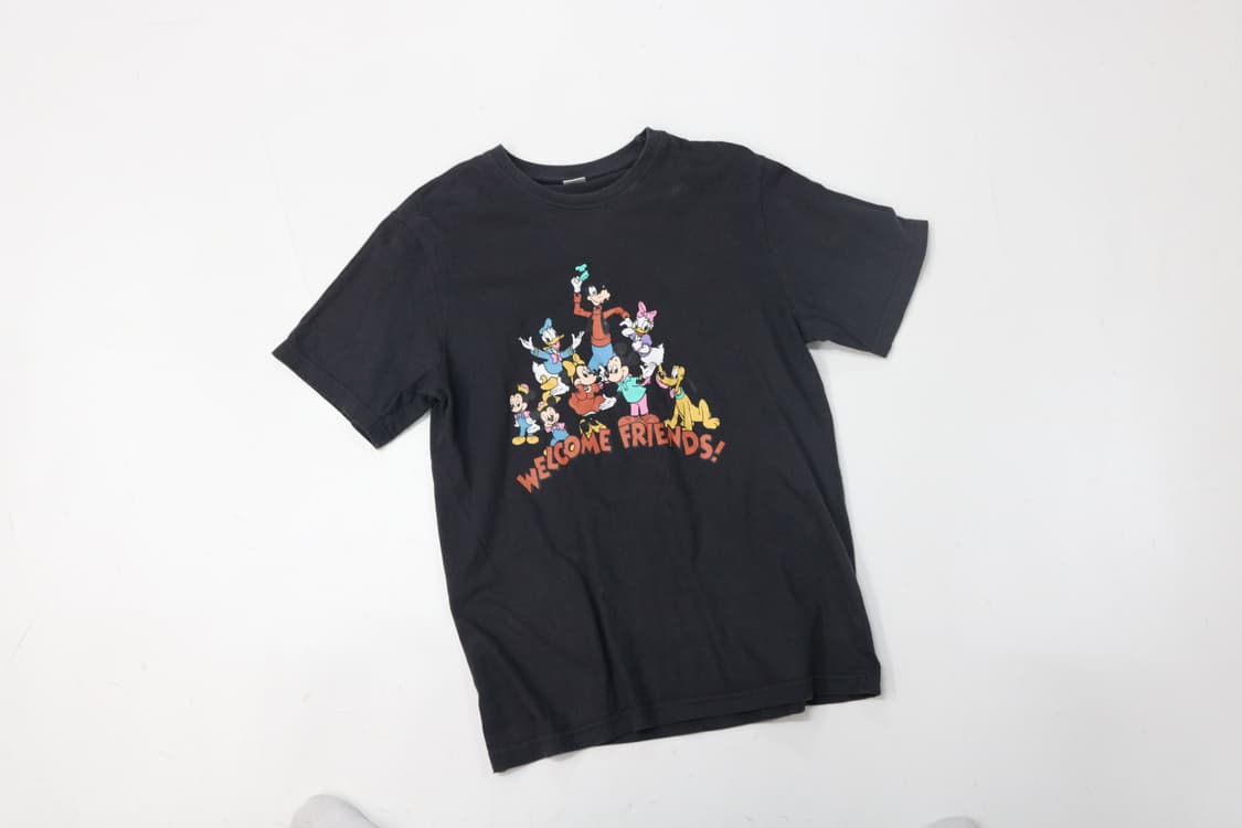 디즈니 빈티지 올스타 캐릭터 블랙 반팔티셔츠 (L) 상품이미지2