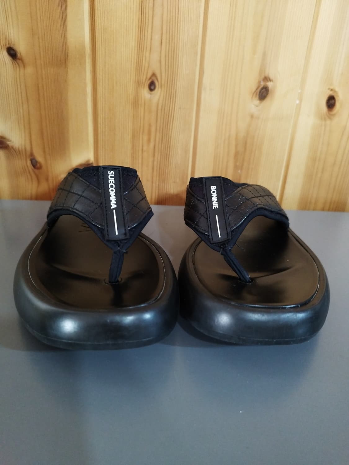 37 240mm 슈콤마보니 퀼팅 스포티 샌들 쪼리 플립플랍 상품이미지3