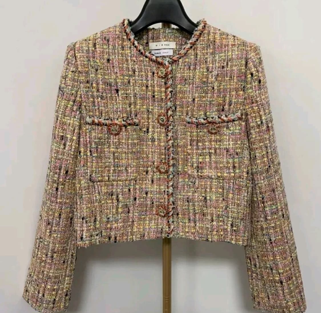 Michaa 미샤 자바라 배색 트위드 숏 자켓 상품이미지1