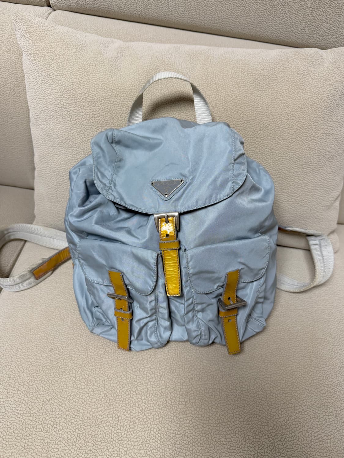 프라다 나일론 라이트 블루실버 백팩 상품이미지1