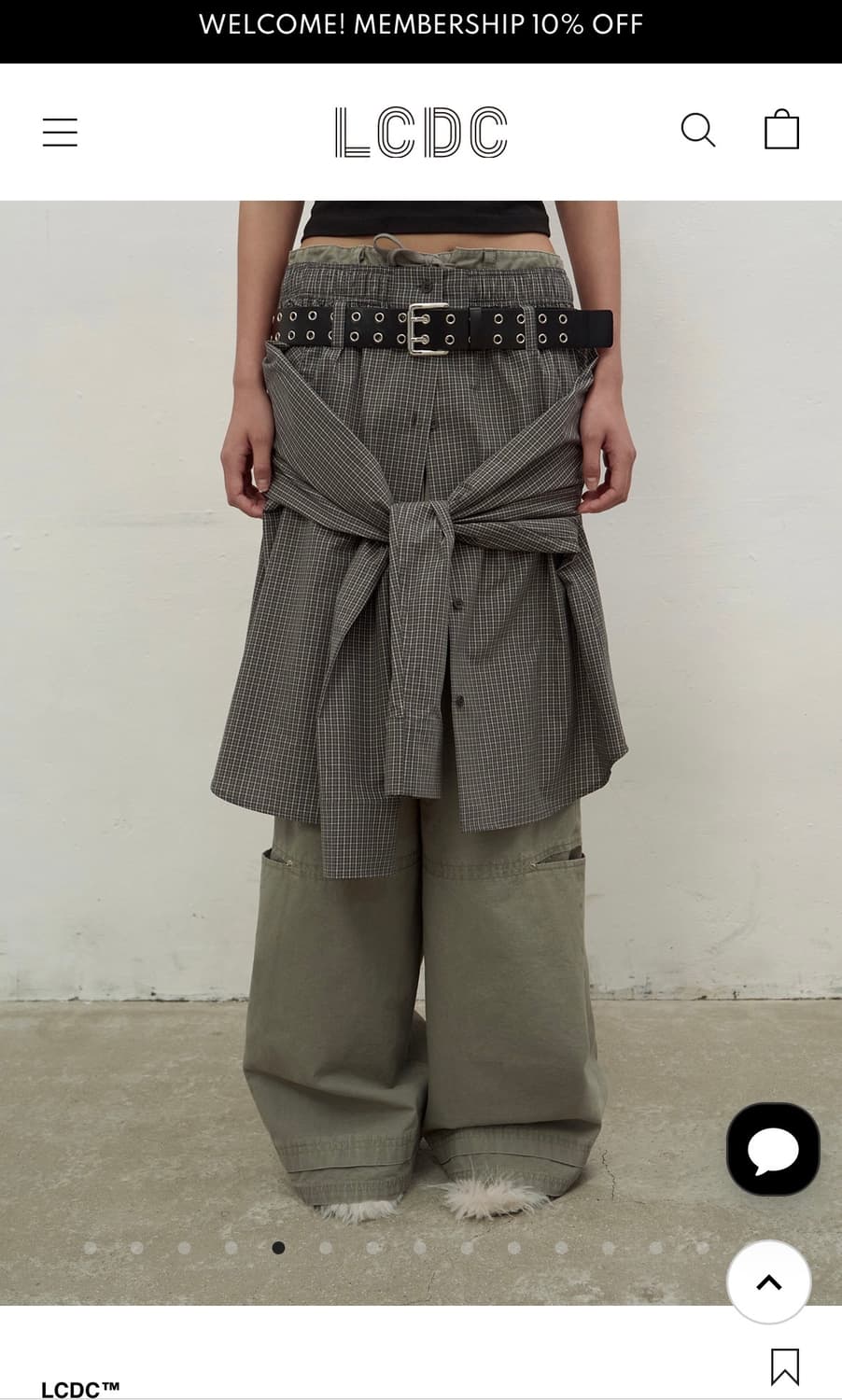 LCDC CHECKED BUTTON-UP SKIRT (GREY) 상품이미지2