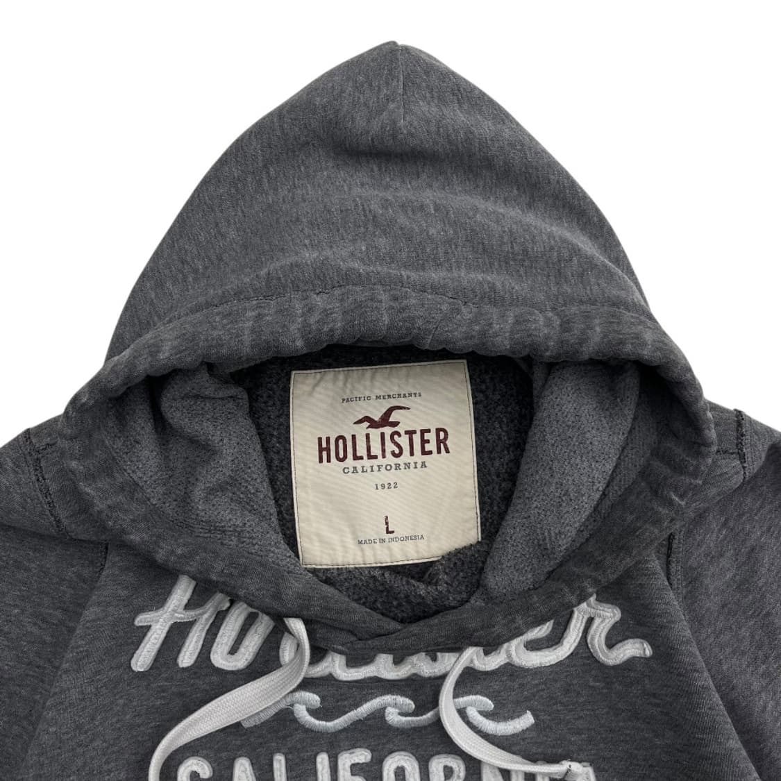 홀리스터 센터로고 그레이 후드 L 상품이미지5