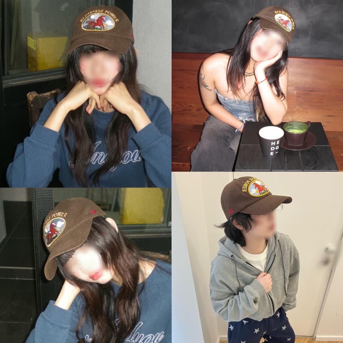 오픈와이와이 브라운 적토마 붉은말 패치 볼캡 모자 상품이미지1