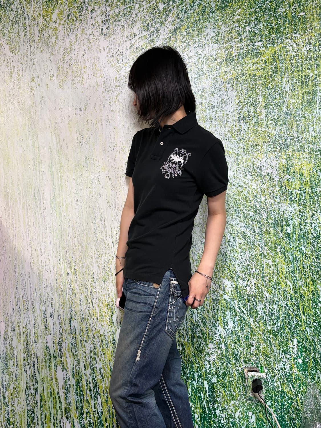 폴로 빅포니 치프키프 체이스 럭비티 블랙 카라 반팔 티셔츠 S 상품이미지5