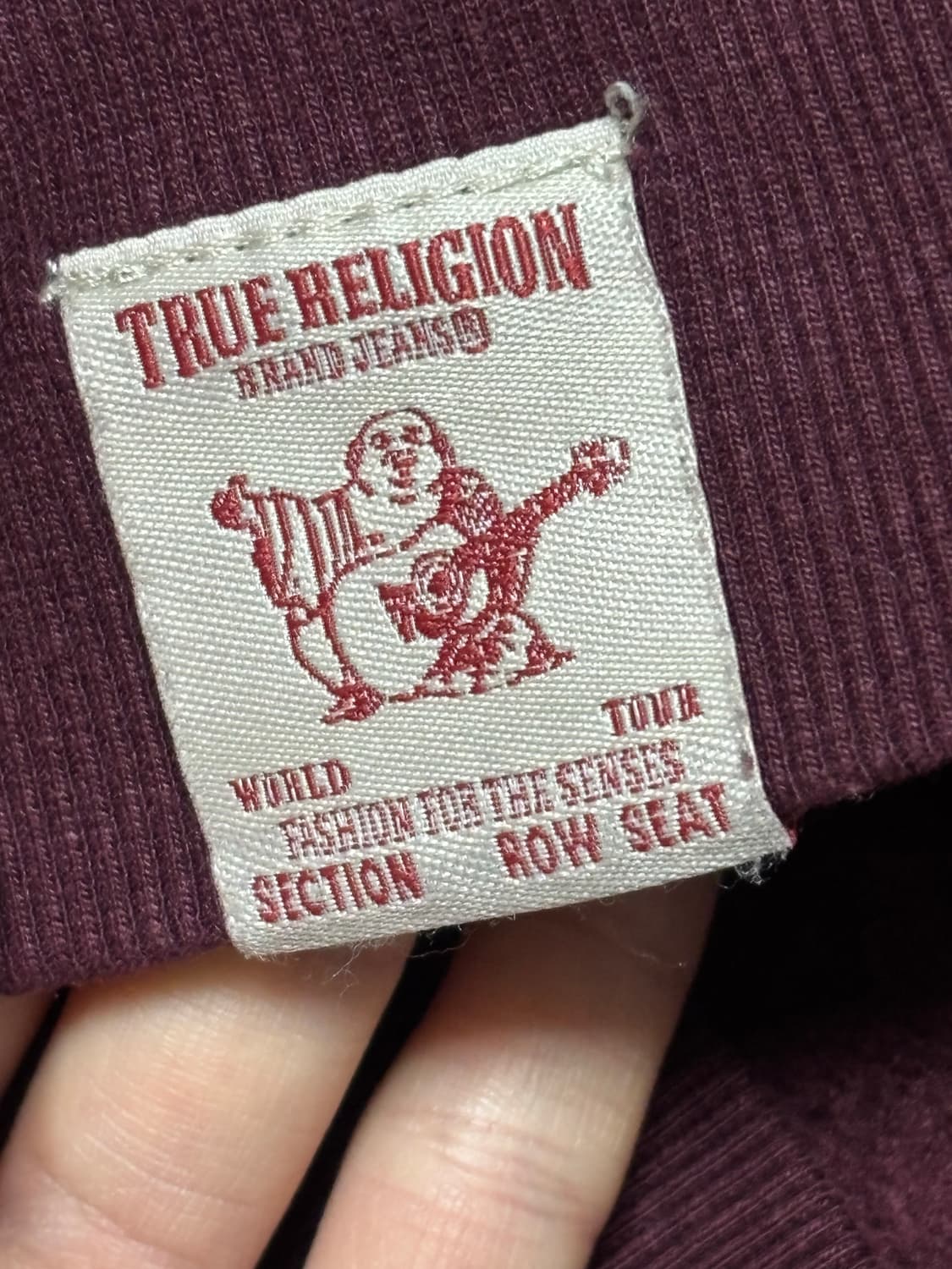 트루릴리젼 버건디 자수로고 후드집업 상품이미지6