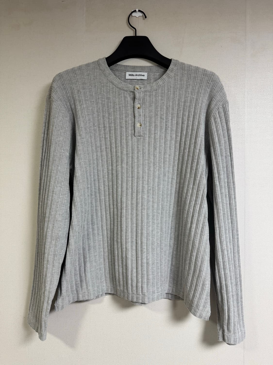 밀로 아카이브 헨리넥 니트 - 그레이 L 상품이미지6