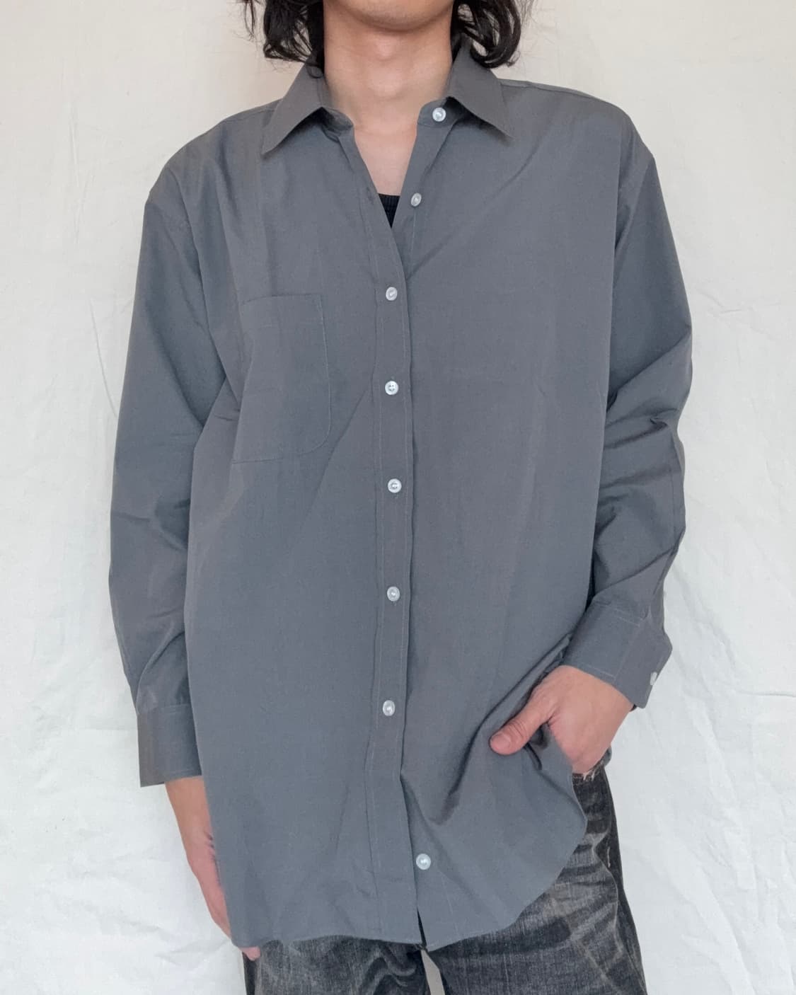 그레이 미니멀 셔츠 상품이미지4