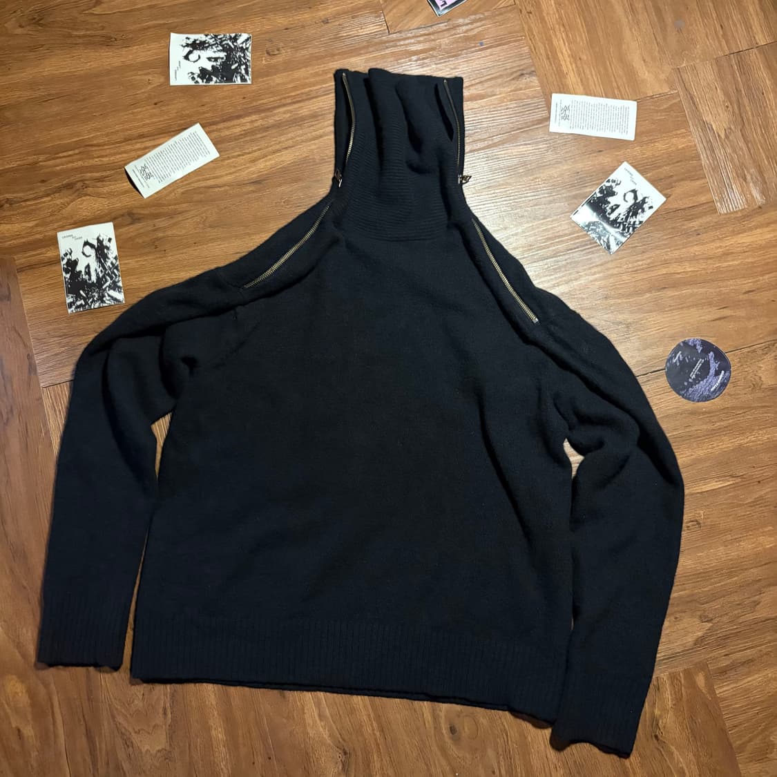 ARMANI EXCHANGE 더블 사이드 넥 집업 울 니트 상품이미지5