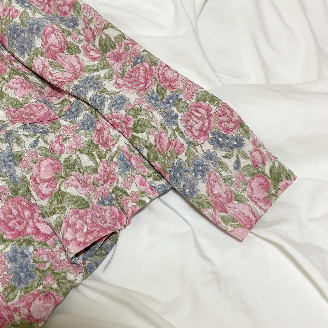 빈티지 ) 플라워패턴 블라우스 자켓 상품이미지3