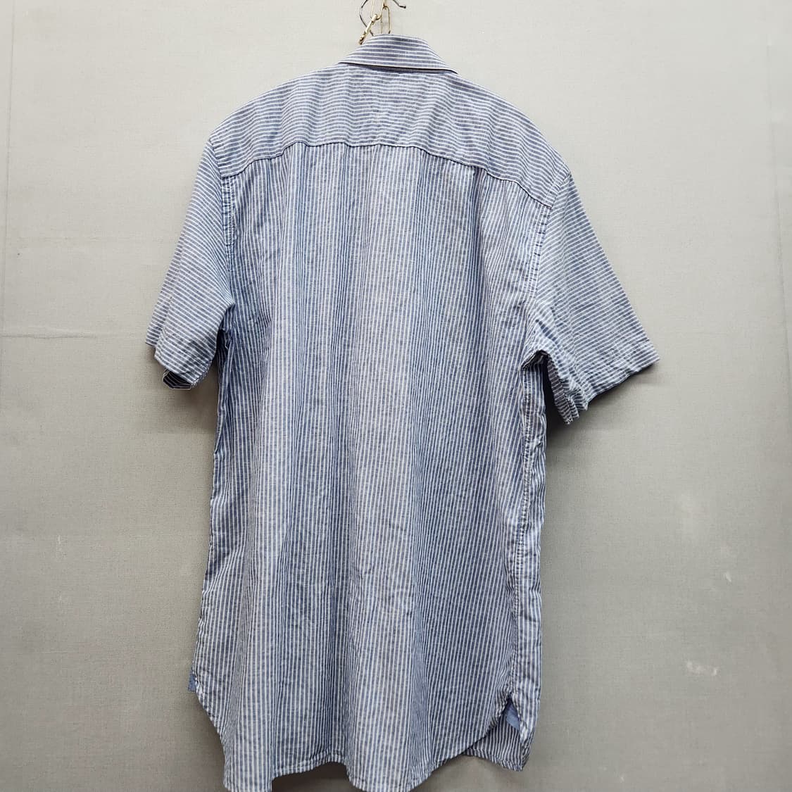 타미힐피거 코튼/린넨 스트라이프 반팔셔츠 M(L) 상품이미지4