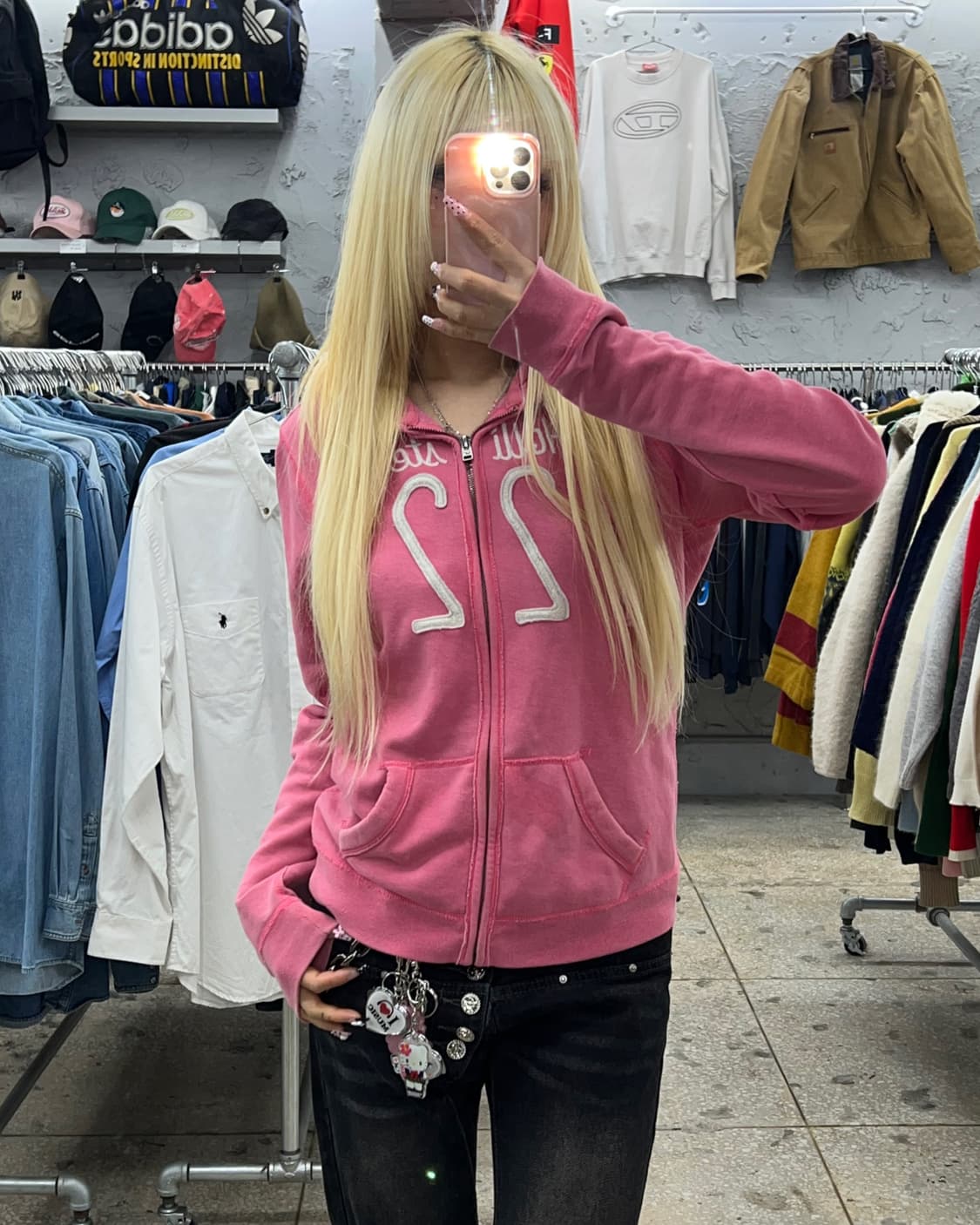 착샷O 홀리스터 핑크 후드집업 상품이미지5