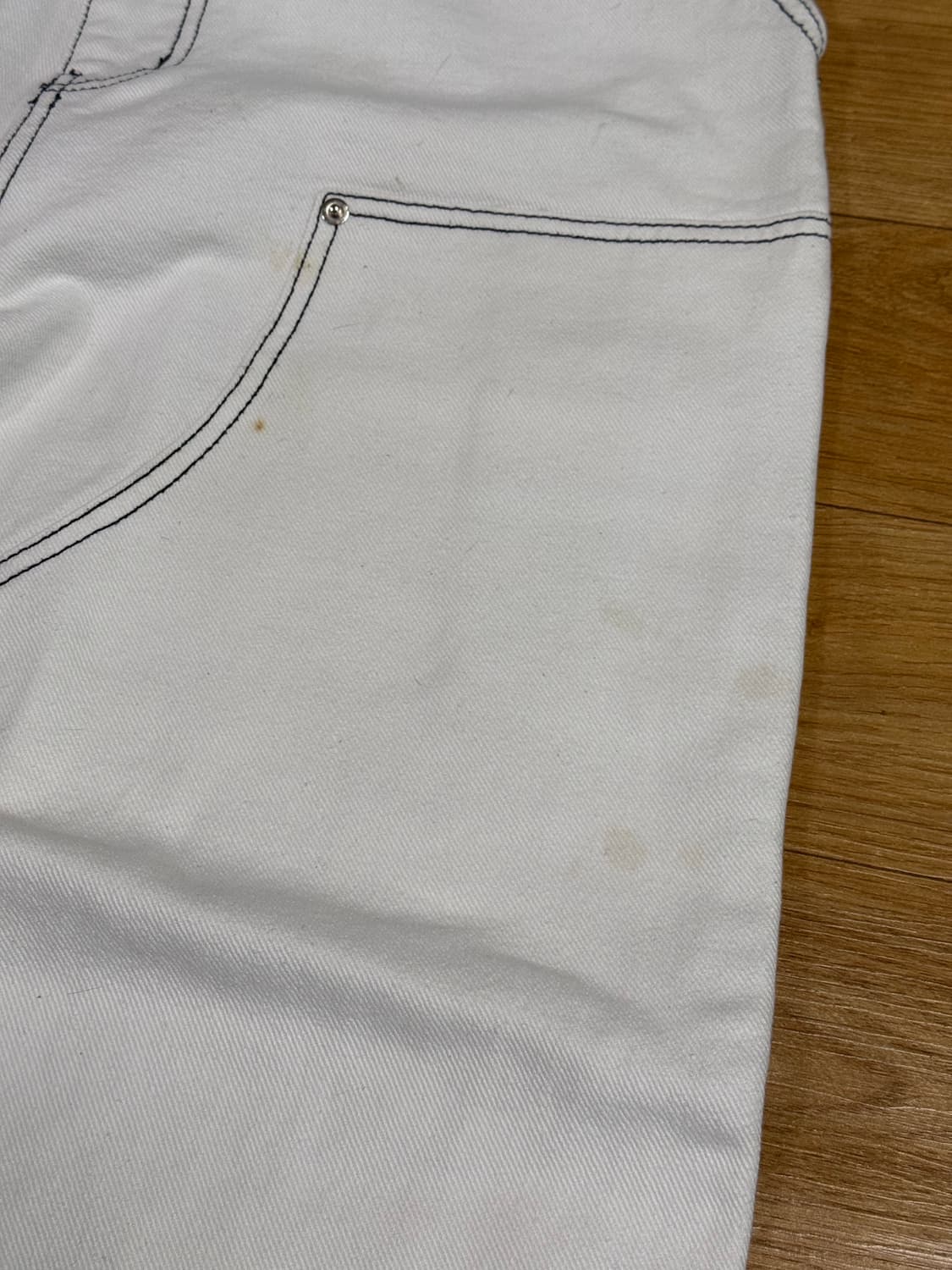 에이카 화이트 더블니 데님팬츠 상품이미지9