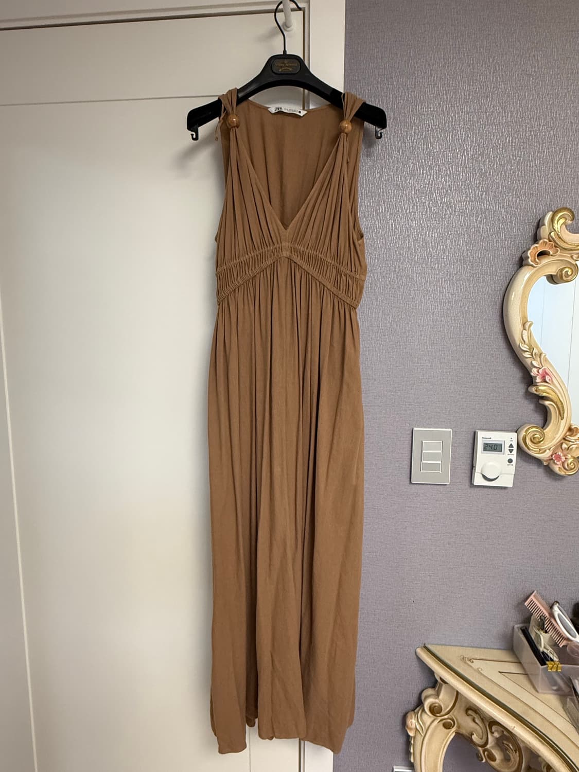 ZARA 카멜색 나시 롱 원피스 XS 상품이미지1