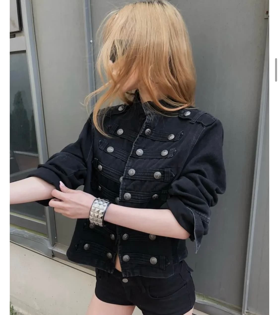 나폴레옹 데님 자켓 블랙 새상품 상품이미지2