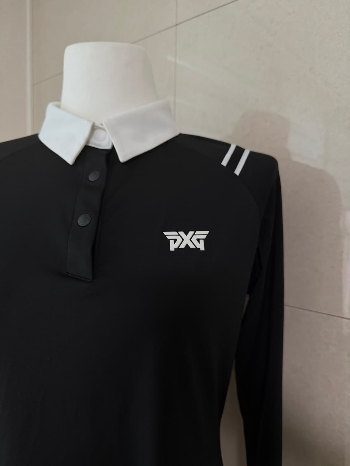 PXG 블랙 긴팔 카라 티셔츠 M 상품이미지2