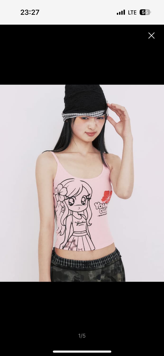 유희 YOUHEE GIRL GRAPHIC SLEEVELESS_PINK 상품이미지1