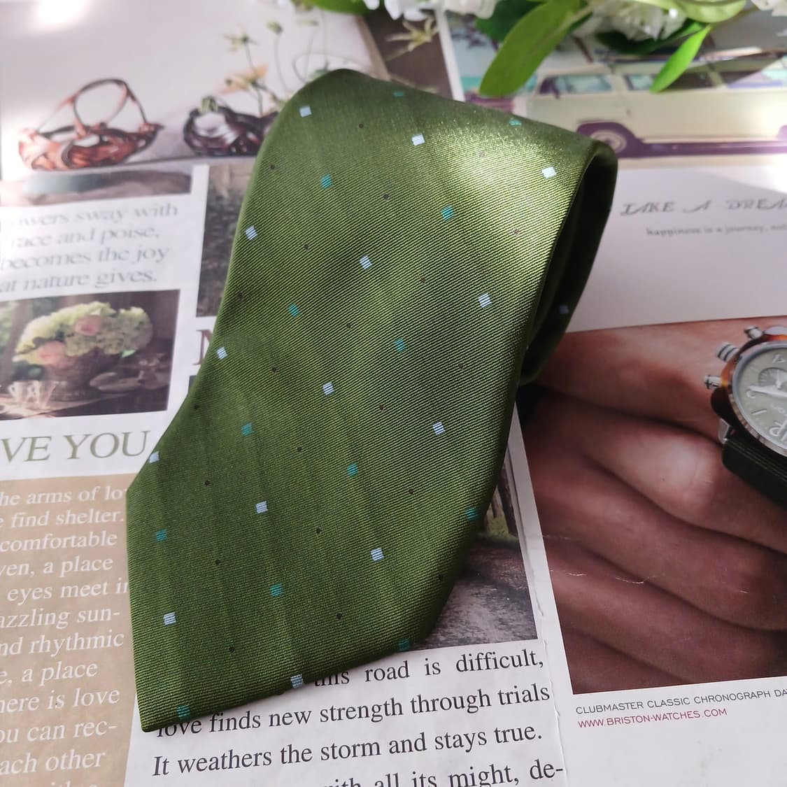 알테아 실크 그린 마이크로 패턴 넥타이 9.9cm A+등급 A19163
 상품이미지2