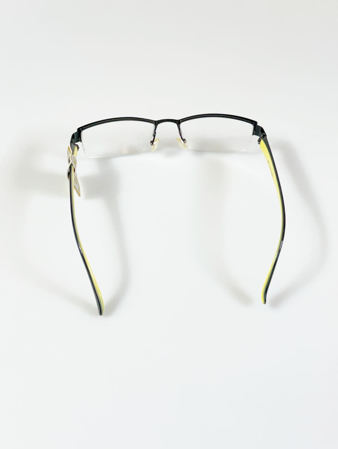 DARK 블랙 반무테 스퀘어 메탈 빈티지 안경 상품이미지5