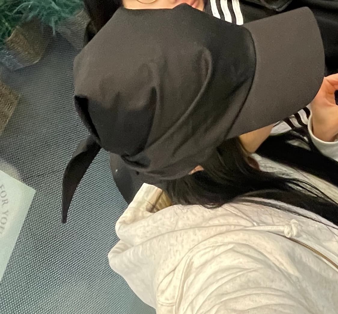 Tie-up scarf bandana cap BLACK 상품이미지6