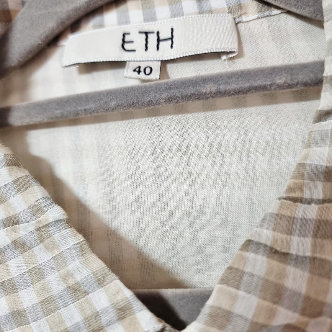 ETH SIMULATION 언발란스 실크혼방 셔츠 (55-66) 상태굿 상품이미지5