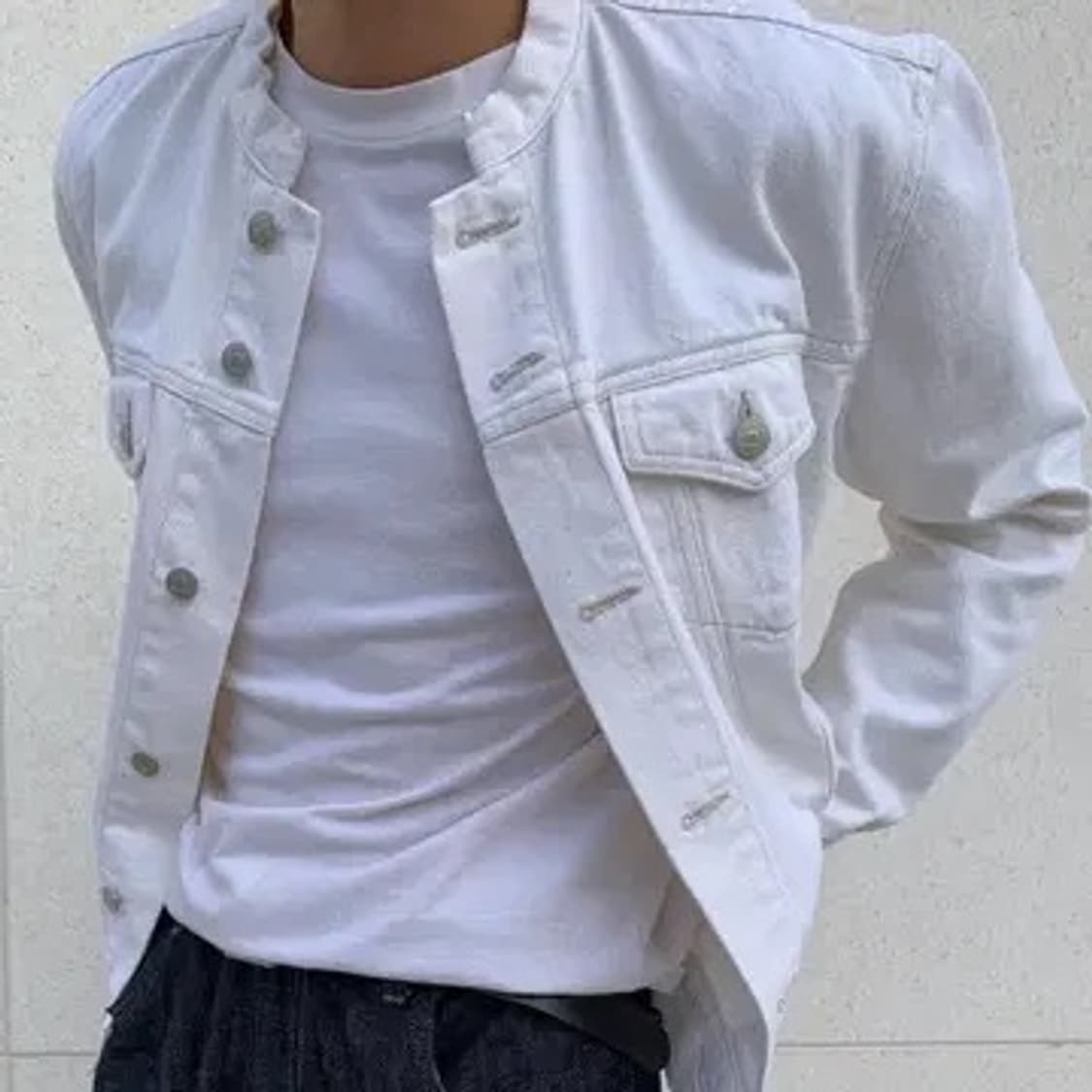 [L] 차이나카라 화이트데님 자킷 상품이미지2