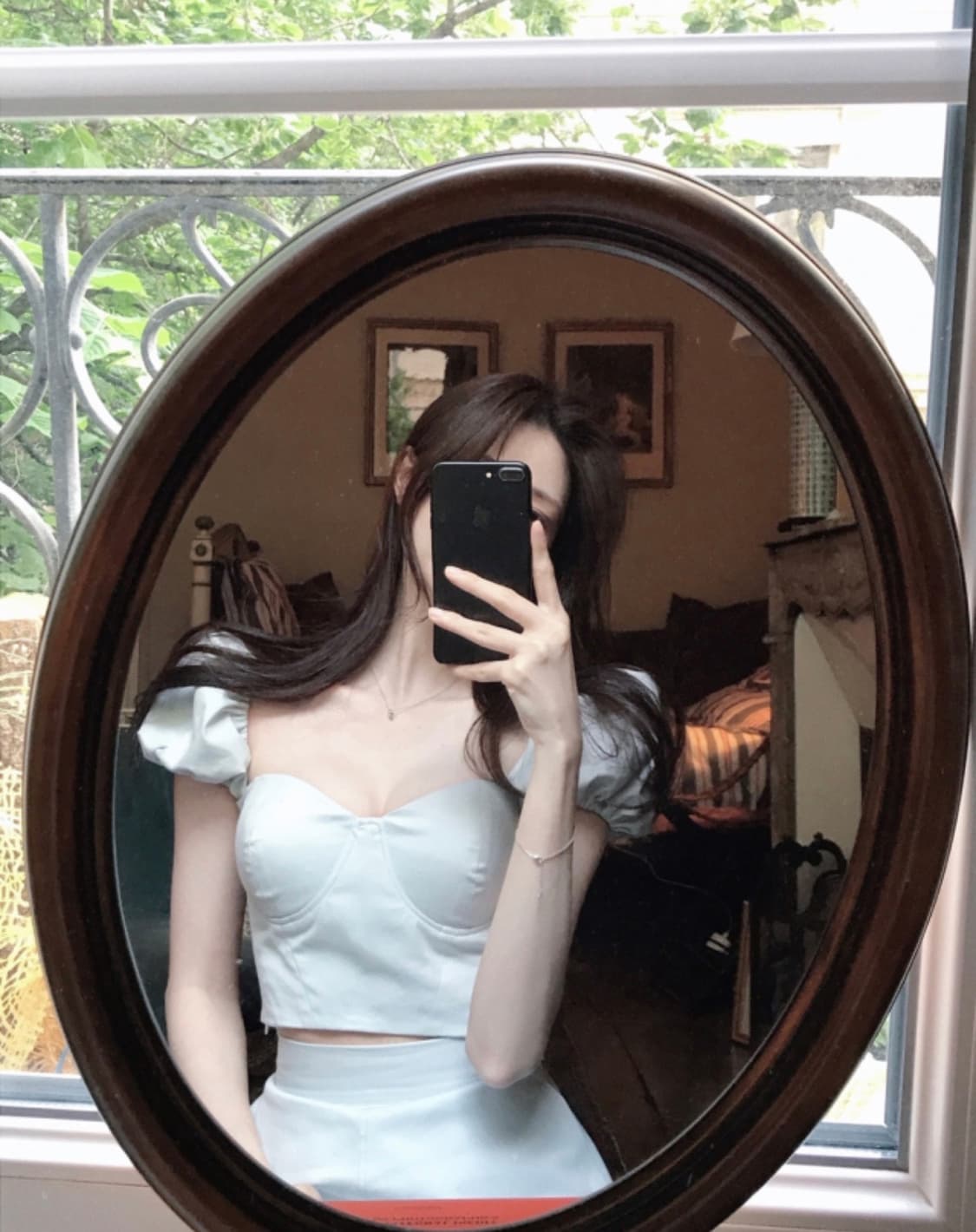 라벨르블랑 소피 아일렛 블라우스+스커트 세트 상품이미지4