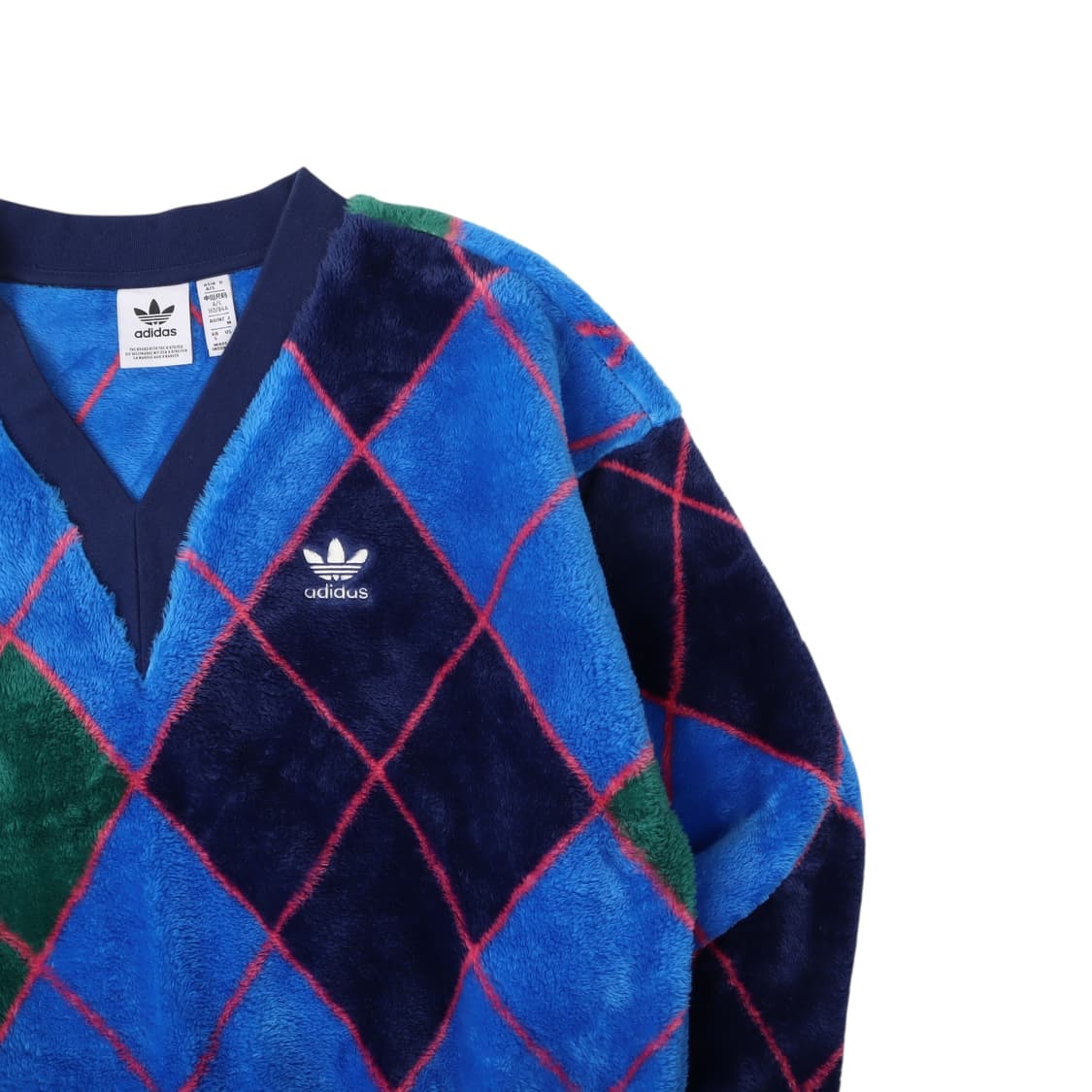 아디다스 아가일 체크 퍼 플리스 스웻셔츠 상품이미지3