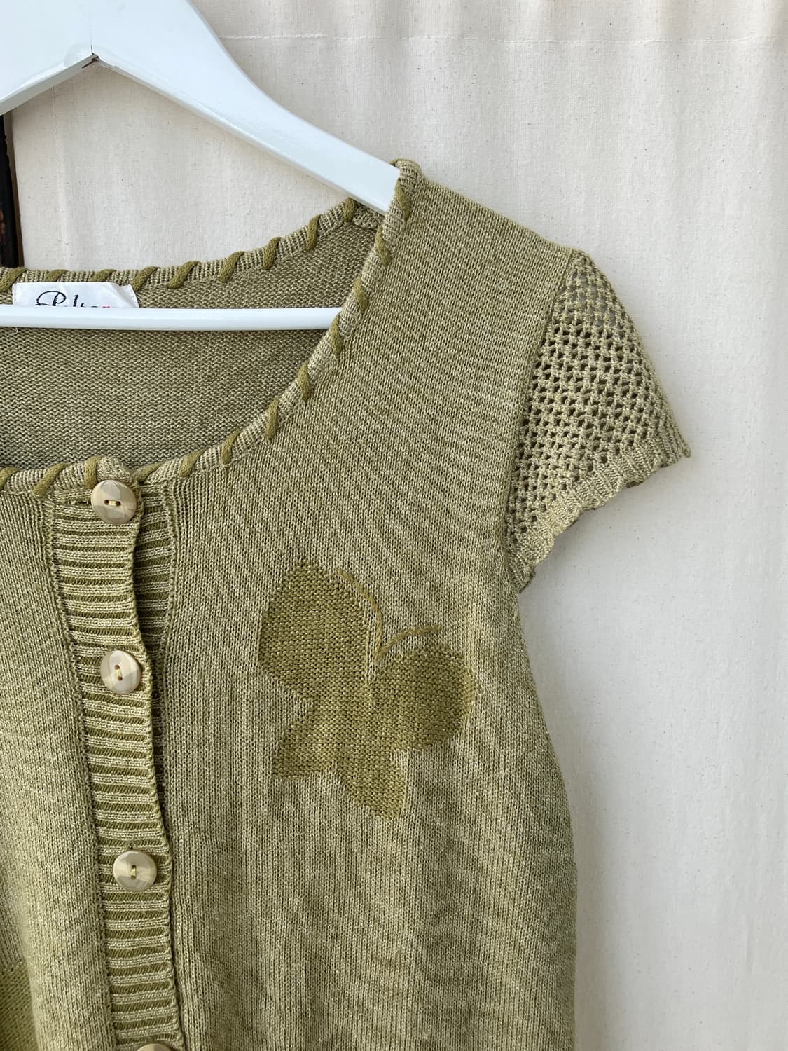 jpn vintage khaki knit blouse 상품이미지7