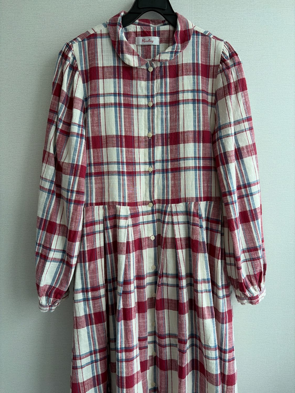 Rosebay 린넨 체크 롱 원피스 상품이미지3