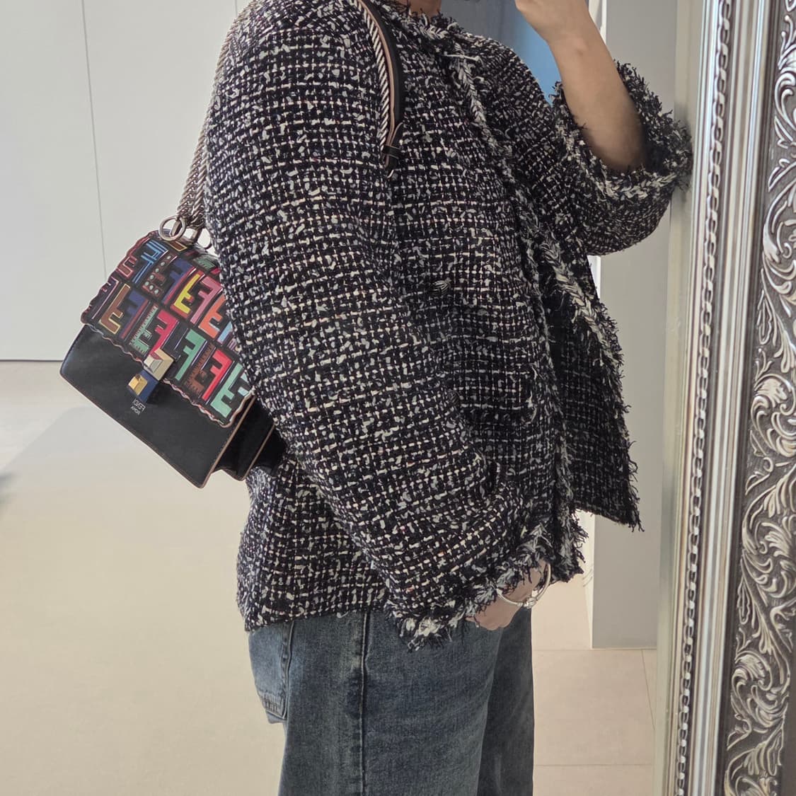 FENDI 펜디 정품 캔아이 멀티에프 은장 체인백 스몰 숄더백 크로스백 상품이미지1