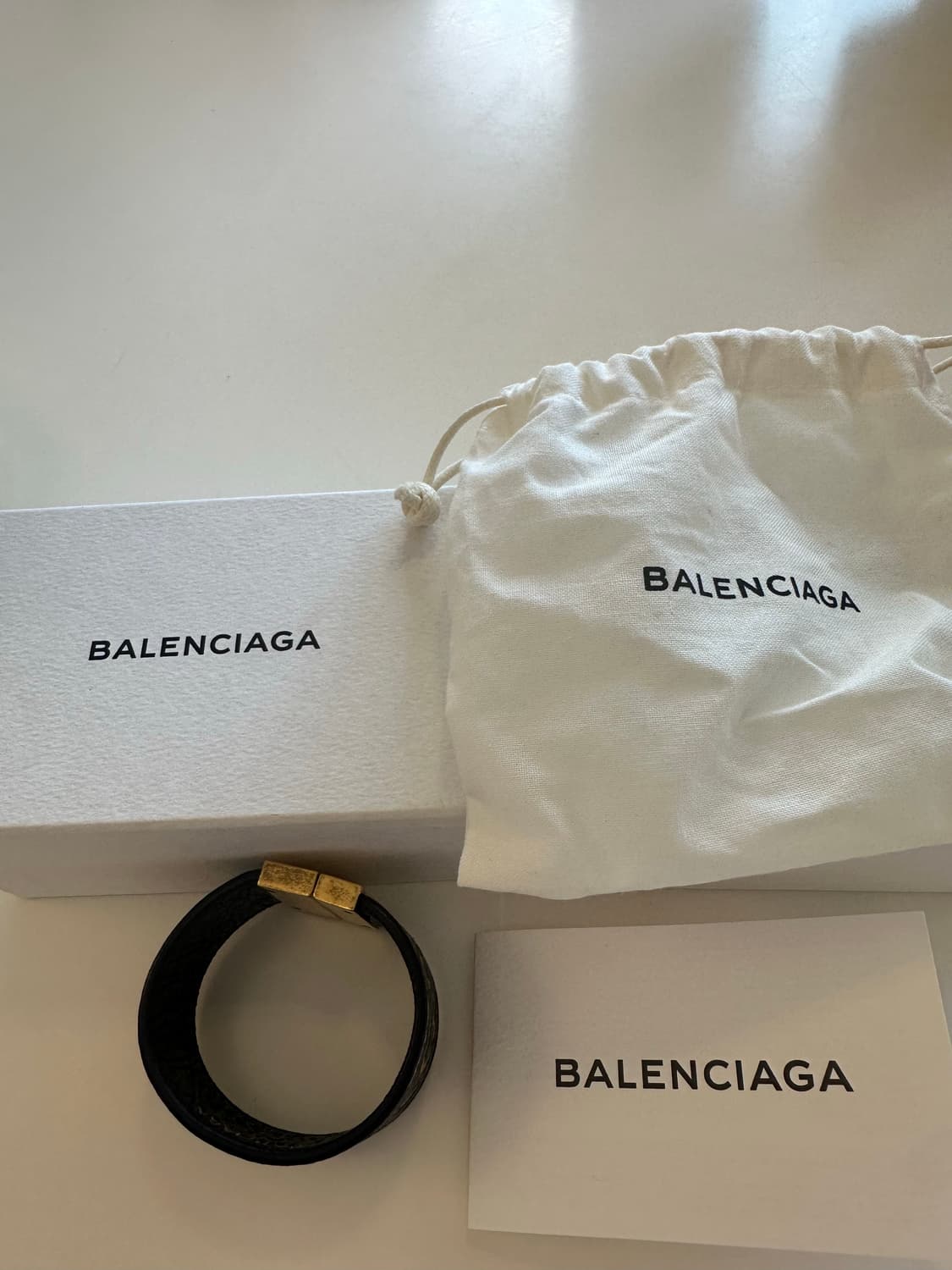 발렌시아가 블랭킷 브레이슬릿 네이비/금장 S사이즈 상품이미지1