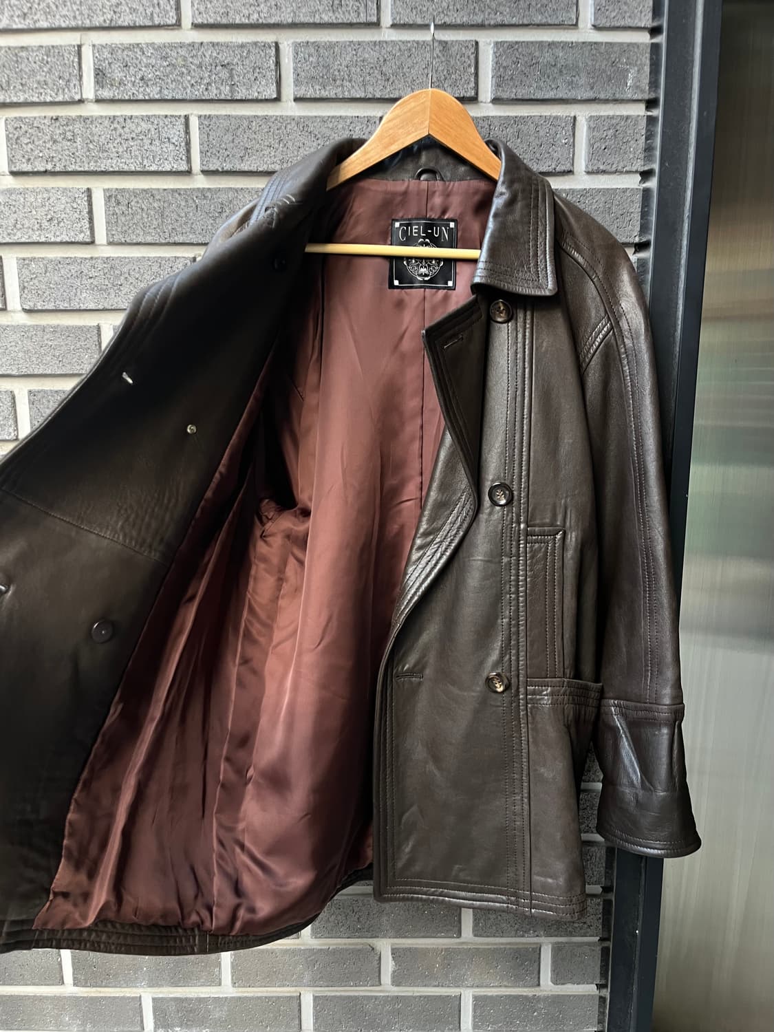 90s CIEL-UN lambskin 양가죽 더블브레스트 자켓 상품이미지10