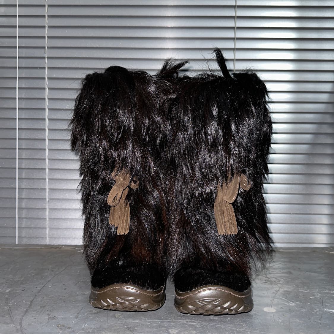 00s 레어 파잘 초코 브라운 퍼 털부츠 상품이미지4