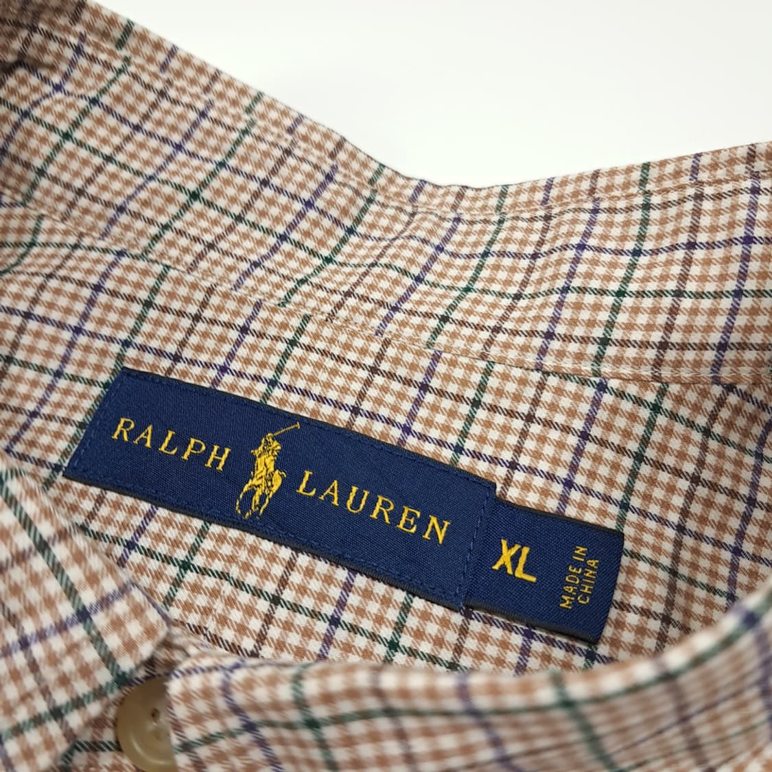 CL812 XL 폴로 00s 마이크로 체크 브라운 셔츠 남방 상품이미지3