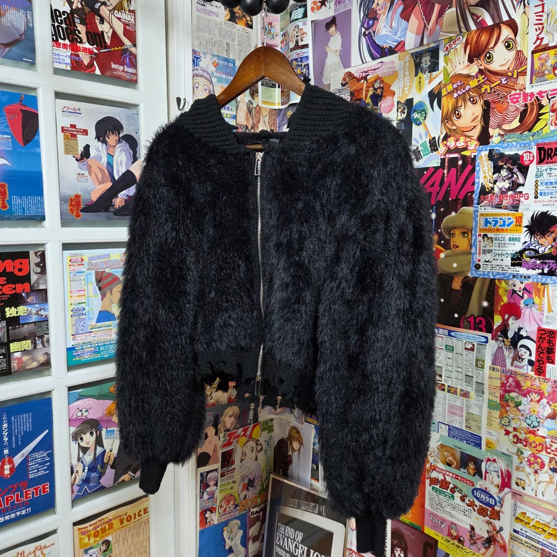 그런지 펑크 퍼 니트 투웨이 후드집업 상품이미지2