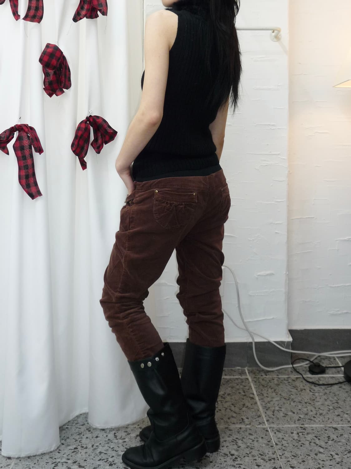 fur black knit sleeveless 상품이미지3