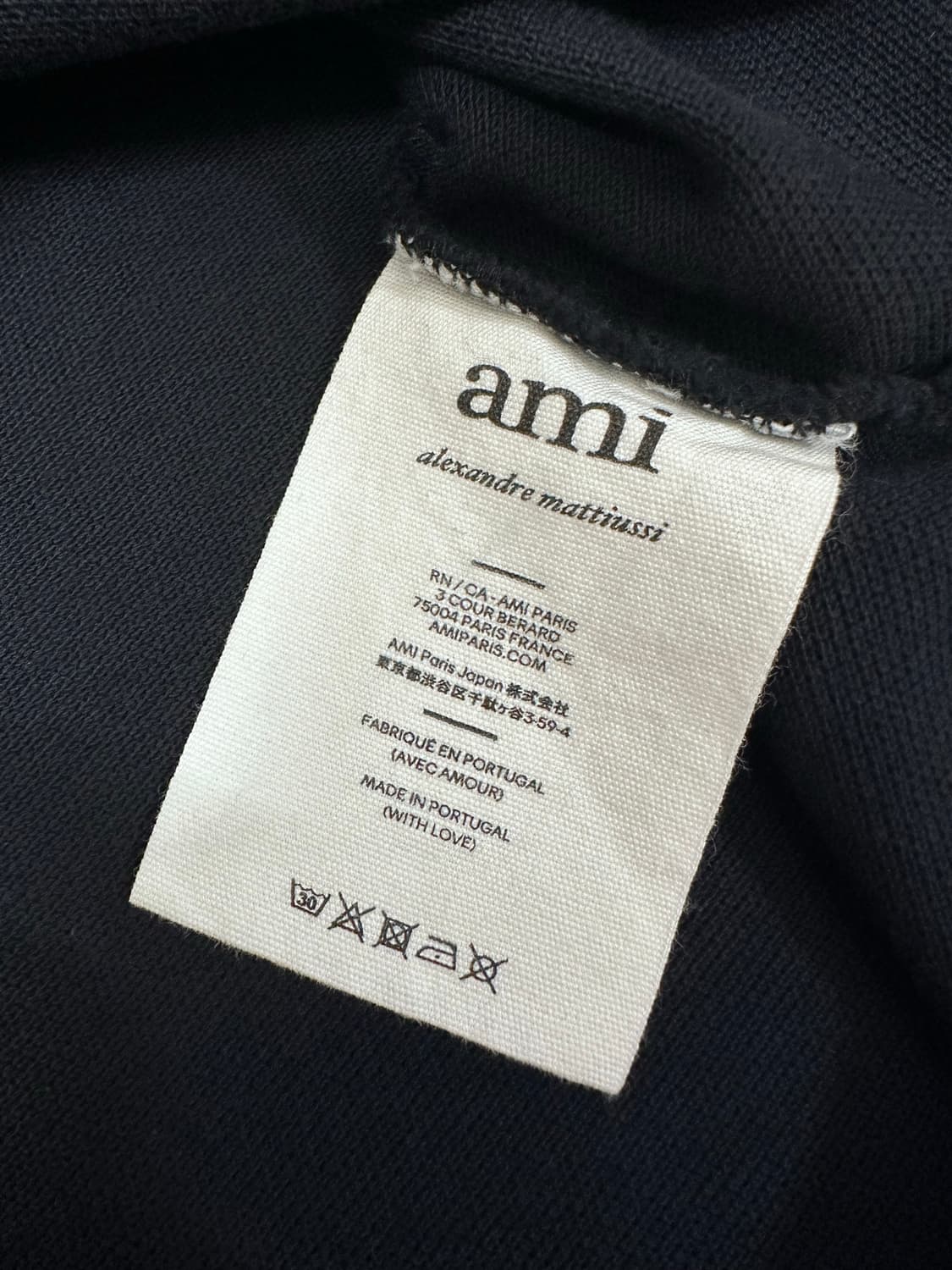 ami 아미 스몰 하트 로고 폴로 셔츠 카라티 피케티 블랙 L 사이즈 상품이미지5