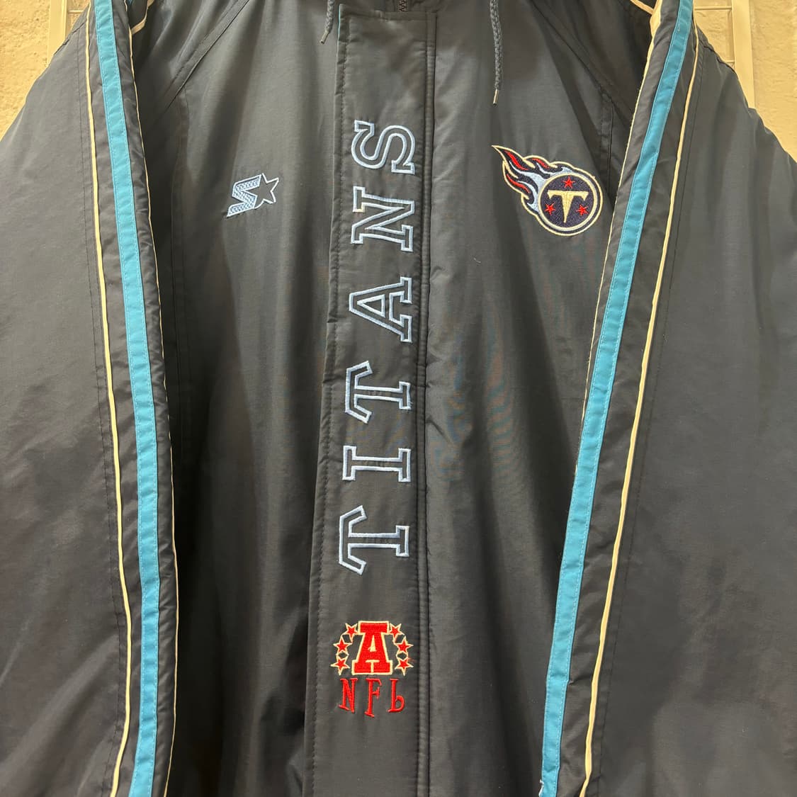 NFL X 스타터 90s 올드스쿨 테네시 타이탄스 패딩 자켓 XL 상품이미지5