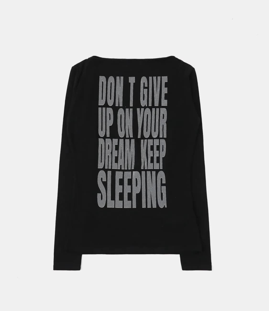 배드블러드 KEEP SLEEPING 보트넥 루즈핏 티 - 블랙 상품이미지1