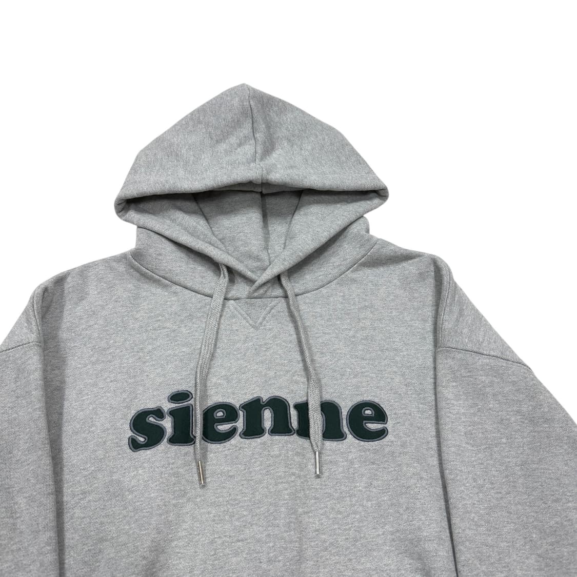 시엔느 패치 스웻 후드티 멜란지 그레이 상품이미지2